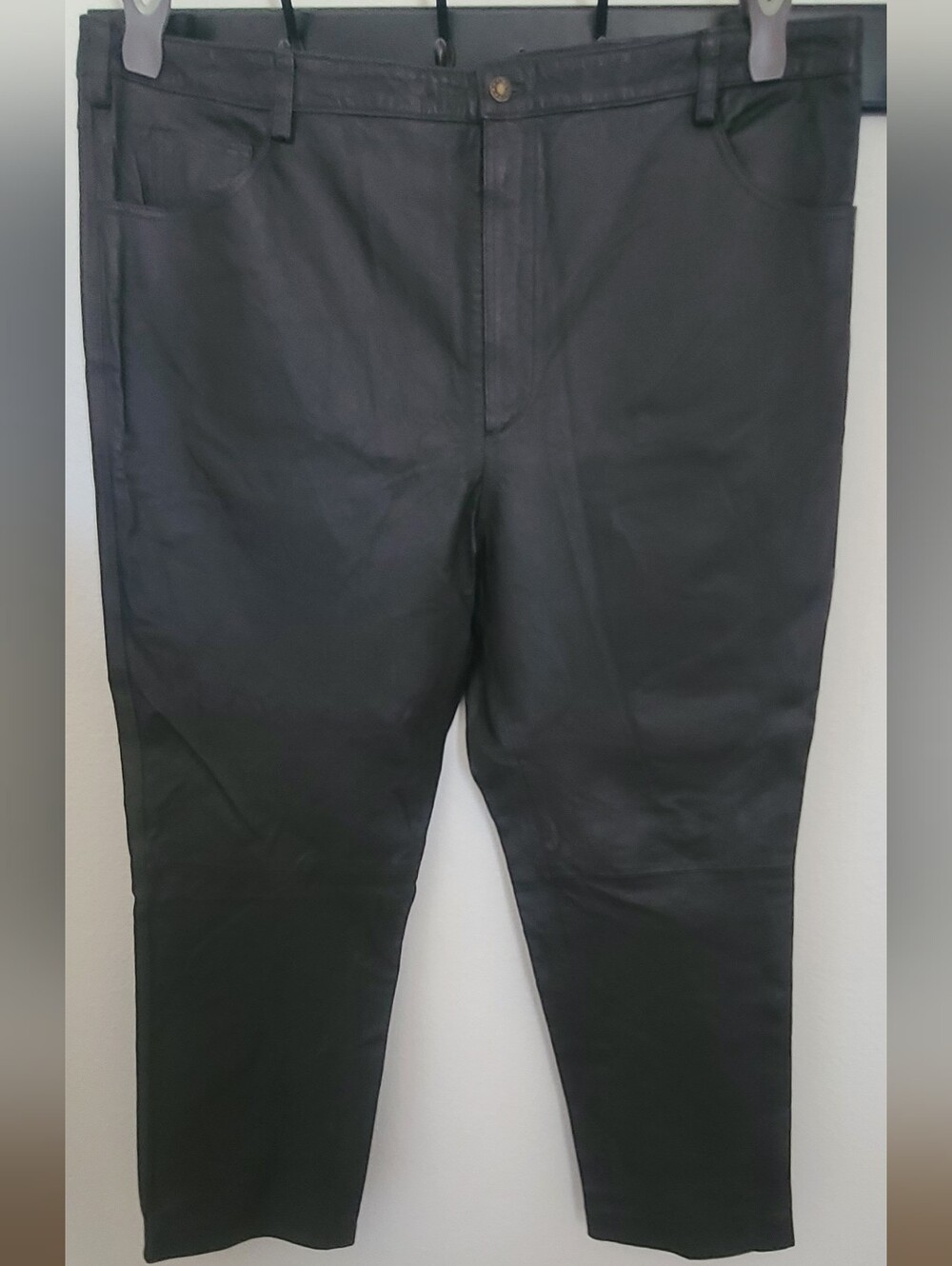 Men’s Black GENUINE Leather Jeans